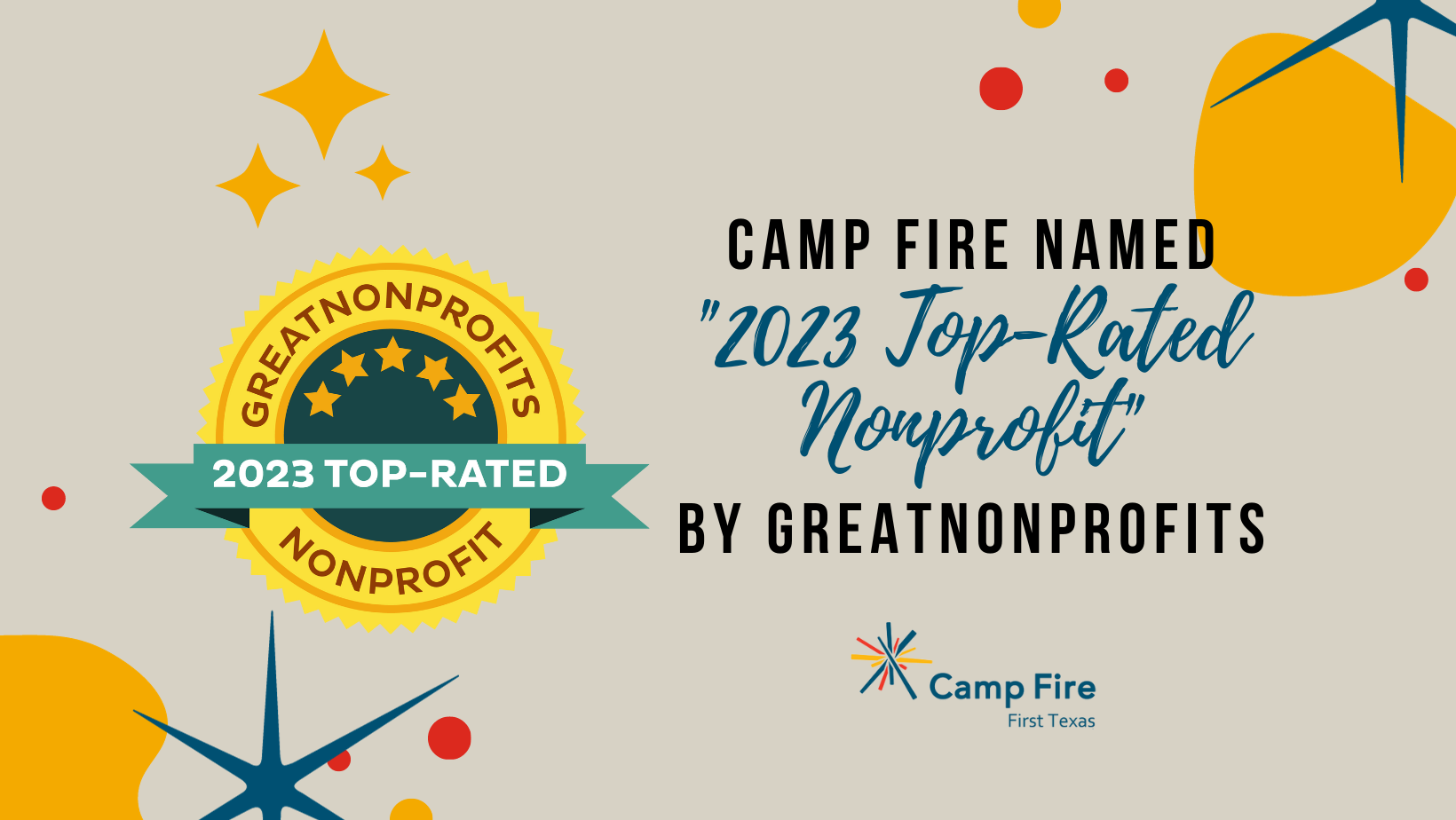 Camp Fire First Texas Named 2023 Top-Rated Nonprofit by GreatNonprofits
